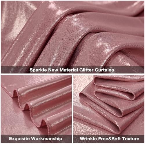 10x10FT Rose Gold Sequin Backdrop Curtain for Party - 2 Panels 5x10FT Wrinkle-Free Shimmer Drapes for Birthday, Wedding, Christmas, Decorations & Photography - Image 6