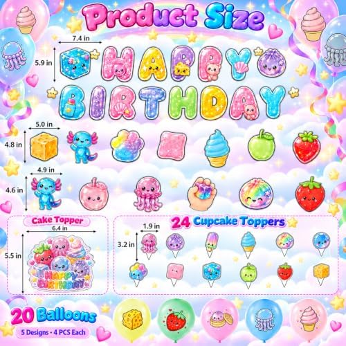 Plman 55PCS Squishy Birthday Party Decorations, Dumpling Theme Party Supply - Image 2