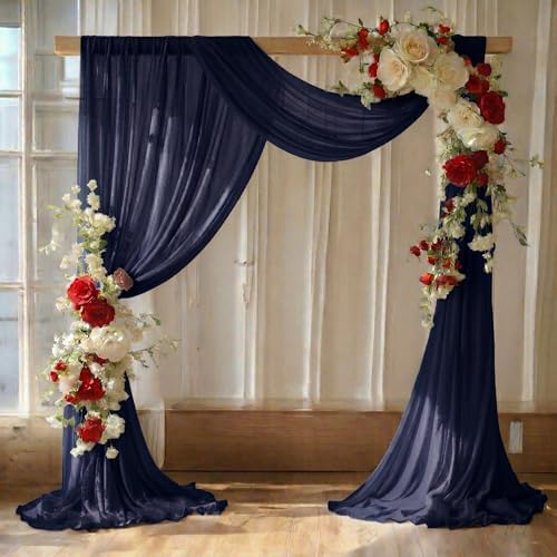 Pack of 1 Wedding Arch Drape Panel Fabric 30" x 30ft - Navy Blue by MDS