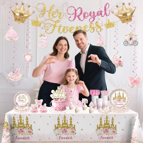 Xynic 199Pcs 5th Birthday Decorations for Girls, 25 Serves - Image 2