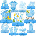 Boy Baby Shower Decorations Set - Kit with blue Honeycomb Centerpiece, Baby Reveal & Themed Table Decor for the Baby Boy Shower Decorations by Gatherfun