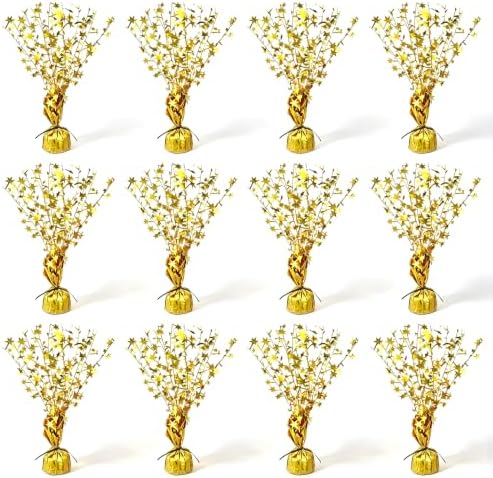 12 Pcs Party Decorations Centerpieces for Tables, Gold Metallic Foil Star Spray Table Centerpieces for Birthday New Year Wedding Anniversary Graduation Holiday Party Supplies by Unknown