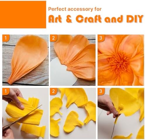 PartyWoo Yellow Crepe Paper 6pcs 492 FT Pastel Orange Streamers - Image 4