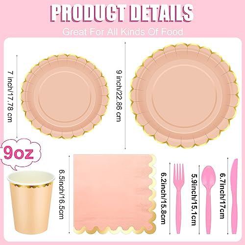 Yaomiao 336 Pcs 48 Guests Pastel Party Plate Set Supplies, Classic - Image 2