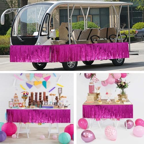 Hot Pink Party Decorations 48FT - Barbie Birthday Decorations - Bachelorette Party Supplies - Hot Pink Tinsel Garland - Pink Birthday Backdrop - Party Streamers - Image 6