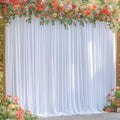 16x10FT White Backdrop Curtains for Wedding Parties, Wrinkle Free Polyester Photography Backdrop Drapes for Wedding Baby Shower Birthday Parties Stage Background Stand Decorations 4x10ft,4 Panels by Partisky