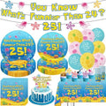 Blue Ocean Birthday Party Decorations Tableware 104Pcs Whats Funnier Than 24 25 Birthday Supplies Include Banner Balloons Plates Napkins Cups Tablecloth Cupcake Toppers and Cake Topper by Unknown
