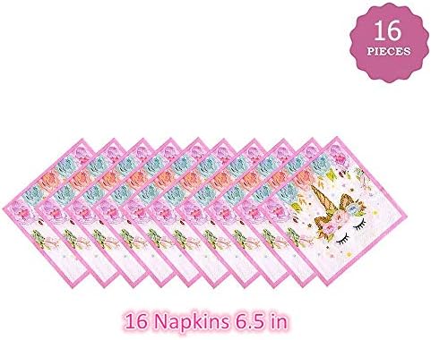 Unicorn Birthday Decorations Party Set, Unicorn Plates and Napkins, 32 Plates, 16 Napkins, 1 Table Cover - Image 6