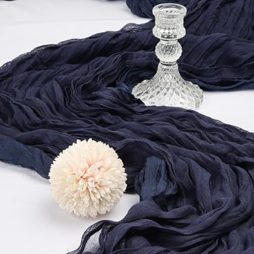 6 Pack 10Ft Navy Blue Cheesecloth Table Runner 23 x 120 Inch - Image 3