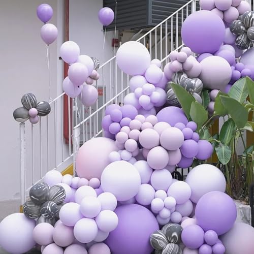 Voircoloria 66pcs Pastel Purple Light Purple Latex Party Balloons, 12inch - Image 4