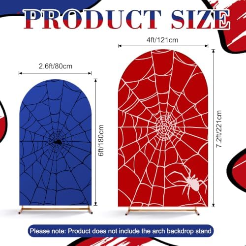 2 Set 6ft 7.2 ft Spider Web Arch Backdrop Covers Stretchy Fabric - Image 2