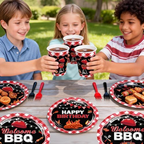 Xynic 205Pcs BBQ Birthday Party Decorations Tableware Set, 25 Serves - Image 5