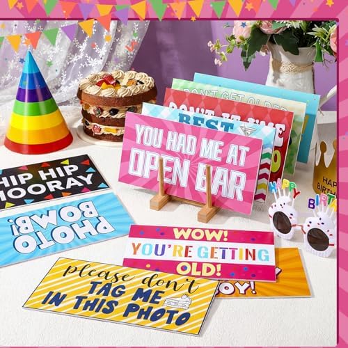 Beeveer 24 Designs Funny Birthday Photo Booth Props Double Sided Signs - Image 2