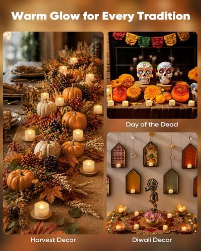 Homemory 72-Pack Novelty Flickering Flameless Tea Light Candles, 200+ Hours - Image 6