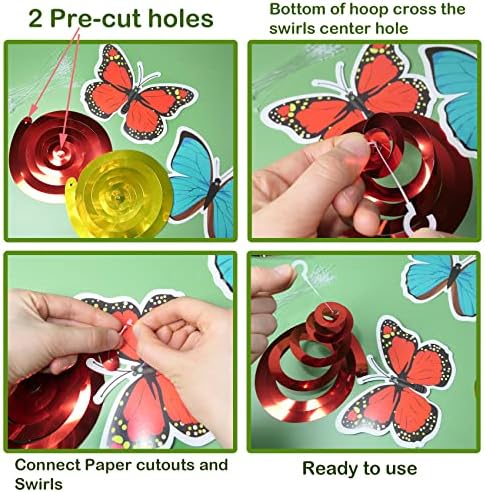 HADDIY Flower Butterfly Decorations for Birthday Party Classroom Office - Image 4
