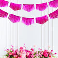 Hot pink Tassel Banner Double Sided Metallic Fabric Pennant Bunting Flag Garland for Birthday Bachelorette Anniversary Engagement Wedding Bridal Shower Graduation Pink Girl Party Decorations Supplies by pinkblume