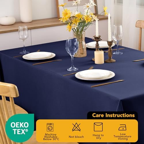10-Pack Navy Blue Tablecloths for Rectangle Tables, 60 x 84 Inches - Image 7