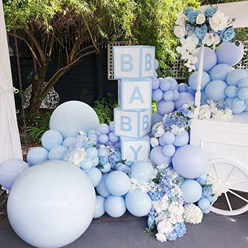 Voircoloria 130pcs Light Blue Balloons Garland Arch Kit, 18 12 10 5 Inch - Image 4