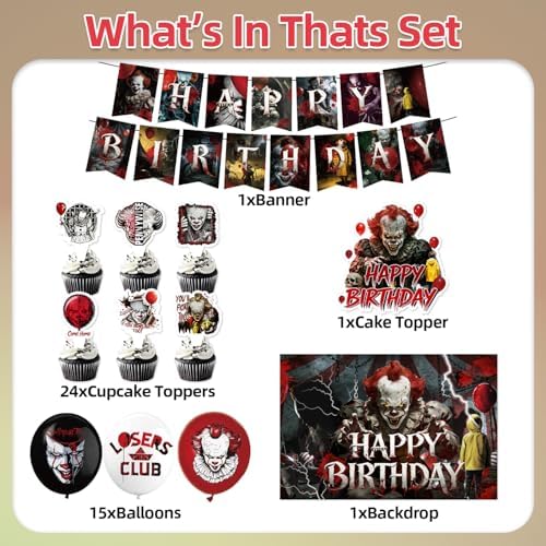 42Pack clowns Birthday Party Supplies Pack Includes，Banner，Cake Topper，Blackdrop,Balloons for Circus party supplies (Green03) - Image 3