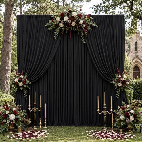 Black 5ft x 10ft Backdrop Curtain - Image 3