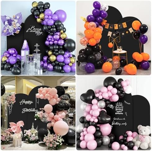 SuuWoee Wedding Arch Backdrop Stand Set of 2 With Black Cover (7.2FT+6FT) - Image 6