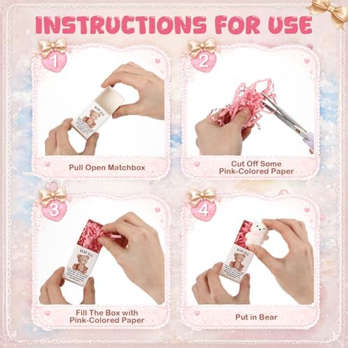 48 Sets Bear with Pink Bow Gifts Coquette Party Favors - Image 3