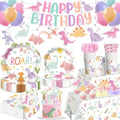 Xynic Pastel Pink Dinosaur Birthday Decorations for Girl Dino Party by Unknown