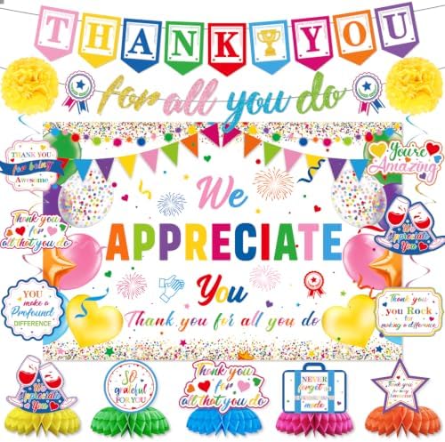 We Appreciate You Banner Decoration,Employee Pastor Appreciation Decoration by Wjytddpu