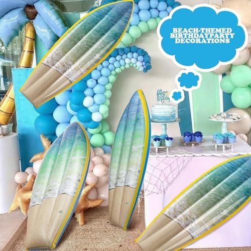 JellyArch 4 Pcs Ocean Waves Inflatable Surf Board 36 in Luau Party Decor - Image 6