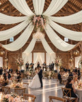 20ftx30ft Ivory Ceiling Drapes for Wedding Parties by DOMOVAPartyDecorations