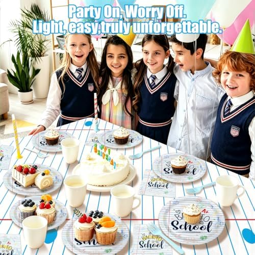 146PCS Back to School Party Supplies Paper Plates and Napkins Serve 36 - Image 4