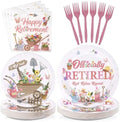 96 Pcs Garden Retirement Party Decoration for Women, Serves 24 by Greencian