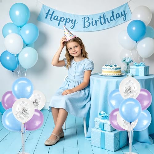 TONIFUL 4 Macaron Blue Purple Balloon Stand Balloon Centerpieces for Table - Image 5