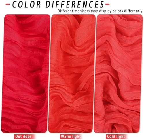 8 Pack Red Cheesecloth Table Runner 17x108 inch Boho Gauze Cheese Cloth Table Runners for Wedding Party Baby Bridal Shower Home Decor - Image 6