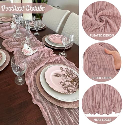 10FT Cheesecloth Table Runner Boho Party Home Decorations - Image 2