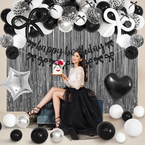 Black Bow Birthday Party Decorations Coquette Bow Decoration for Women Girl - Image 5