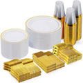 Goodluck 420 Pieces Gold Disposable Plates for 70 Guests by GoodLuck