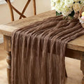 6Pcs Nude Cheesecloth Table Runner, 10FT Rustic Nude Gauze Table Runner 35*120inch Boho Runner for Wedding Bridal Shower Baby Shower Table Centerpiece Decorations by Miucat