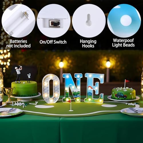 Golf One Letters 8.07 Inch Light up Birthday Decorations - Image 3