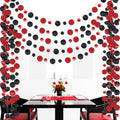 Outus 5 Pieces Black,Red Round Dots Garland Party Hanging Decor by Outus