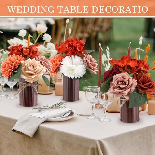 Zeyune 6 Set Artificial Centerpiece, Orange,White, Classic Style - Image 6