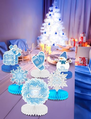 Winter Centerpieces for Table, 9Pcs Snowflake Table Decorations - Image 6