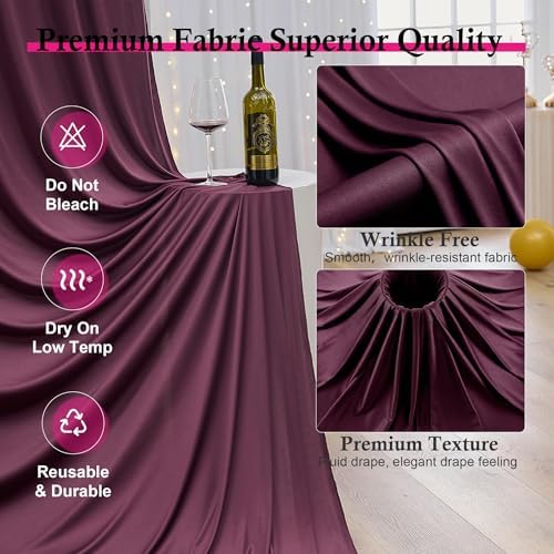 12ft x 10ft Burgundy Backdrop Curtains for Parties, Wrinkle Free 2 Panels Photo Backdrop Drapes Back Drop Cloth for Wedding Birthday Photography Background Decor - Image 2