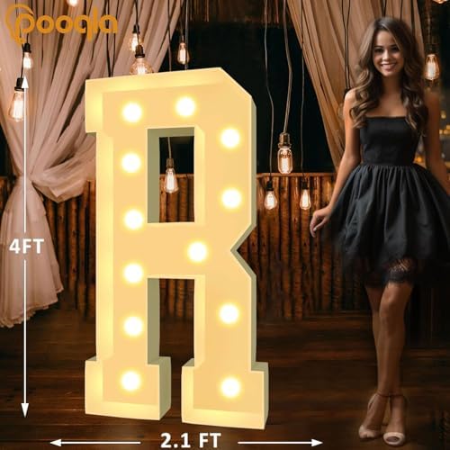 Pooqla 4 FT Marquee Letters, Light Up Letter R, Cool White and Warm White - Image 5
