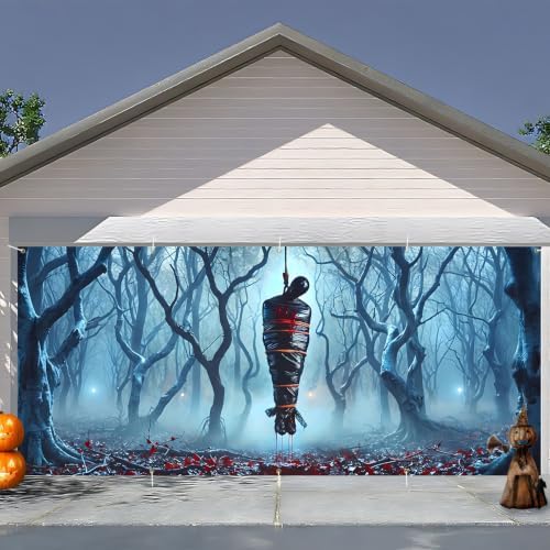 Hanging Body 7 x 16 ft Halloween Garage Door Decorations Halloween decorations Witch Door Cover, Hanging Banner,Backdrop Mural for Home, Outdoor, Indoor, Spooky Party, Wall, Window by THISFIND