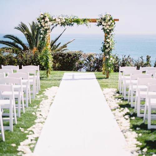 White Carpet Runner for Party, Premium 160 GSM Felt Non-Woven Fabric Runway Rug for Party Wedding & Special Events,Rolled Package Without Creases (White, 3X15 ft) - Image 2