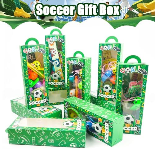 208Pcs Soccer Party Favors for Kids Boys, 12 Guests Goodie Bag Fillers with Rotatable Finger Stress Toys Whistles Bracelet Keychain Sticker for Birthday Party, Classroom Rewards & Return Gifts - Image 5