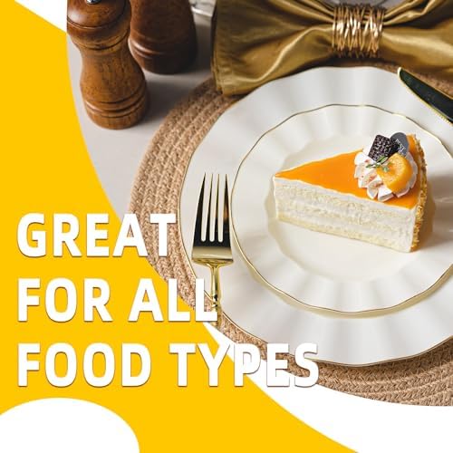 72PCS Ivory White Plastic Plates, Wavy Plates with Gold Rim - Image 6