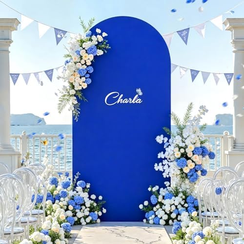 7.2 ft Arch Backdrop Cover Royal Blue - Double-Sided Spandex Arch Covers Stretchy Backdrop for Balloon Arches Birthday Party Baby Shower Banquet Wedding Photo Background - Image 7