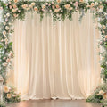 8x10FT Champagne Backdrop Curtains for Wedding Parties, Wrinkle Free Polyester Photography Backdrop Drapes for Baby Shower Birthday Parties Stage Background Stand Decorations 4x10ft,2 Panels by Partisky